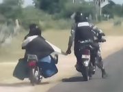 Viral Video Shows Police Officer Knocked Down In Road-Rush-Style During Motorcycle Chase In Angola