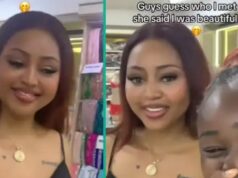 Video as Nigerian lady shares experience with actress Regina Daniels at her shop