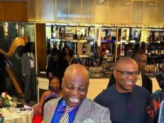 Charley Boy Jokingly Places Hand on Peter Obi’s Head During Friendly Exchange with Obasanjo, Others– Good Omen or Cultural Disrespect?